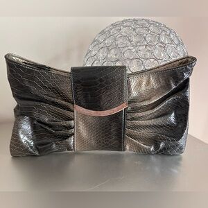 EXPRESS Snake Print Clutch